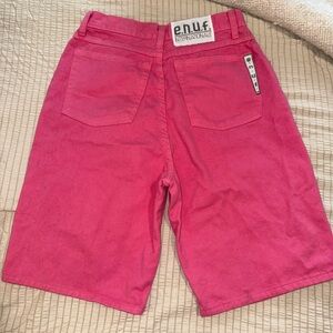 Vintage 90s Pink Denim Enuf Bermuda Shorts 2/4